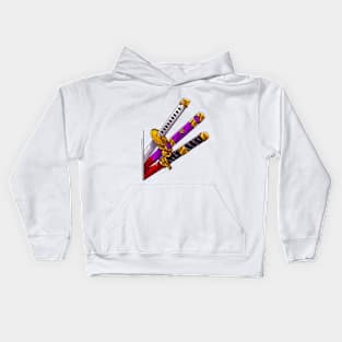 Three Katana style Kids Hoodie